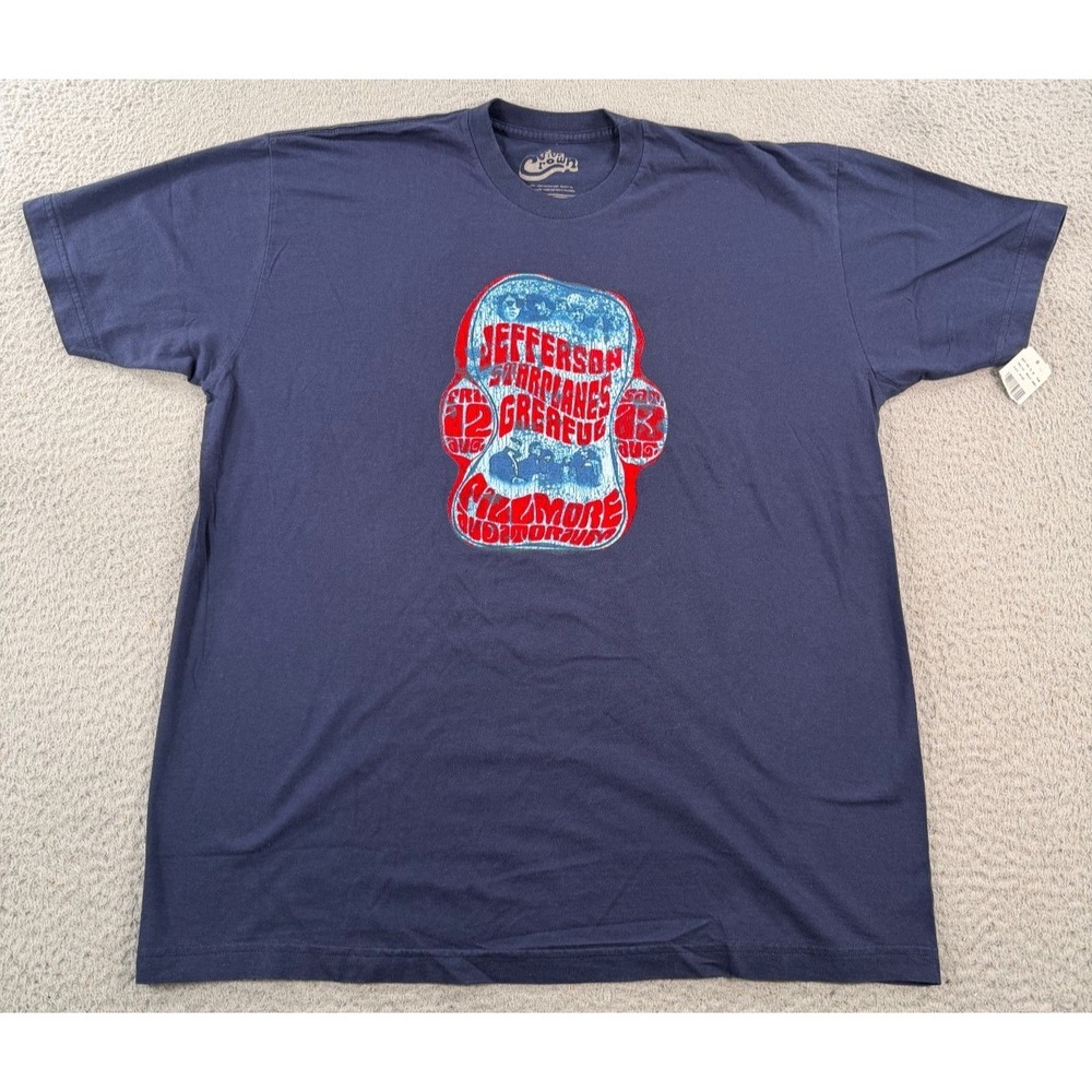 Five Crown Shirt‎ Men's XL Blue Jefferson Airplane & Grateful Dead Rock Band